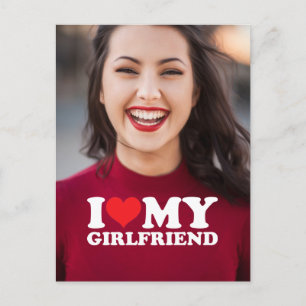 I Love My Girlfriend Personalized Photo Keepsake Postcard