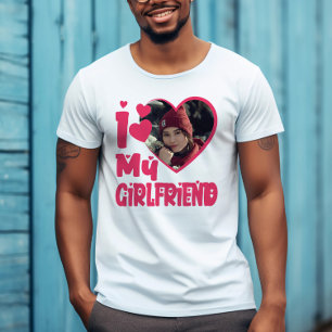 I Love My Girlfriend Personalized Photo T-Shirt