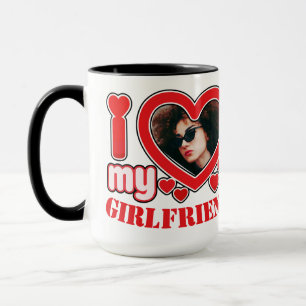 I Love My Girlfriend Personalized Photo Text Mug