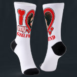 I Love My Girlfriend Personalized Photo Text Socks<br><div class="desc">I Love My Girlfriend Personalized Photo and Text</div>