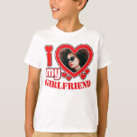 I Love My Girlfriend Personalized Photo Text T-Shirt<br><div class="desc">I Love My Girlfriend Personalized Photo and Text</div>