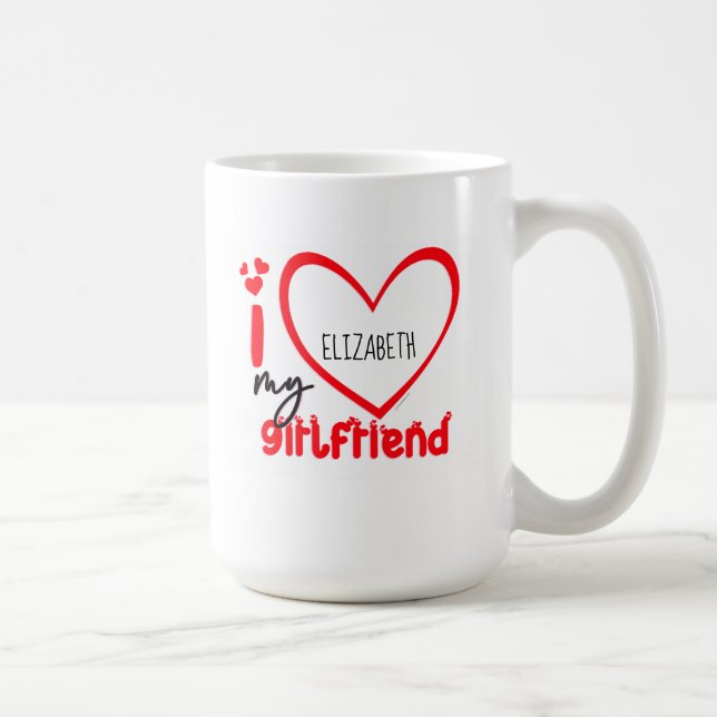I Love My Girlfriend Photo Gift Coffee Mug (Right)