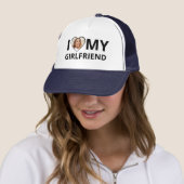 I Love My Girlfriend Photo Heart Funny Boyfriend Trucker Hat (In Situ)