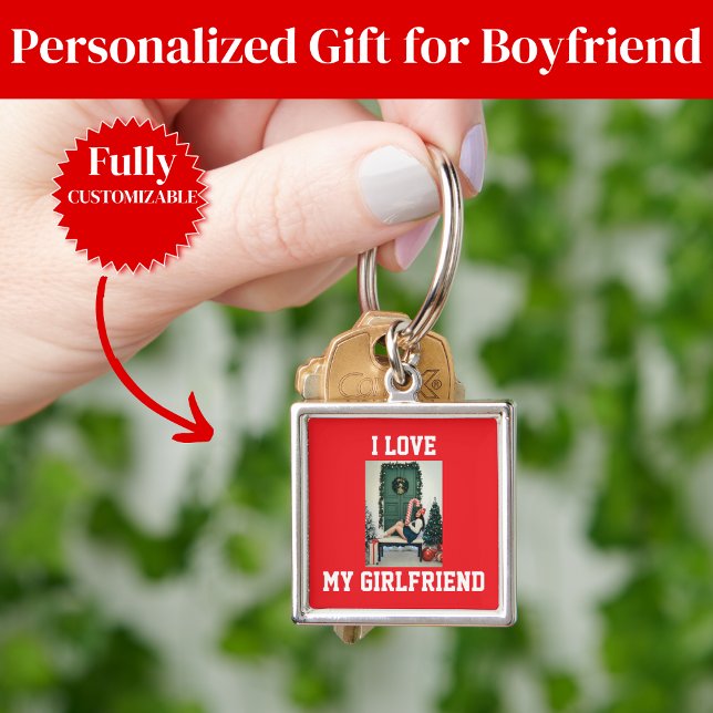 I Love My Girlfriend Photo Keychain Gift (I Love My Girlfriend Photo Keychain Gift)