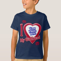 I Love My Girlfriend Photo Red Heart Lips Navy Blu