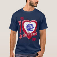 I Love My Girlfriend Photo Red Heart Lips Navy Blu