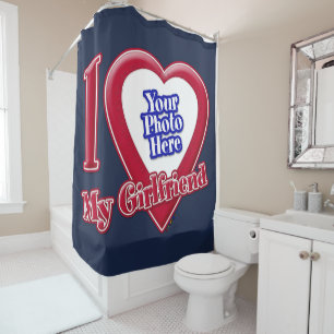 I Love My Girlfriend Photo Red Heart Navy Blue