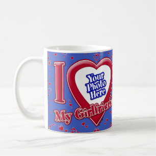 I Love My Girlfriend Photo Red Hearts Deep Royal B Coffee Mug