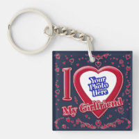 I Love My Girlfriend Photo Red Hearts Navy