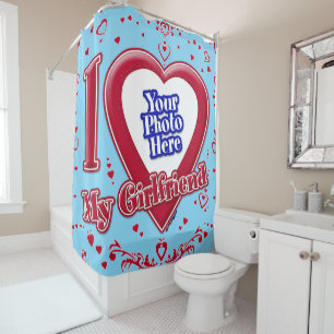 I Love My Girlfriend Photo Red Hearts Turquoise