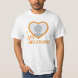 I Love My Girlfriend Photo T-Shirt<br><div class="desc">Create your own Tangerine I Love My Girlfriend more than ever Photo Text T-Shirt with this modern and funny shirt template featuring a cool slab serif font and girlfriend photo into a huge orange heart. Add your own photo, your name or any personalized text. Make your own unique gift for...</div>