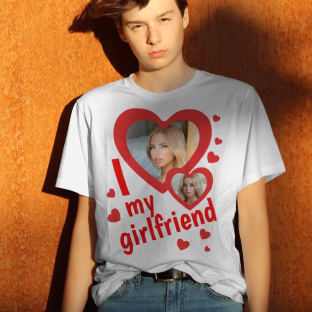 I love my Girlfriend photo T Shirt Zazzle