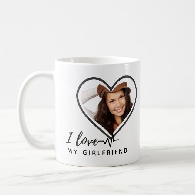 I Love My Girlfriend PHOTO TEXT Personalized Gift Coffee Mug (Left)
