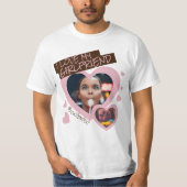 I love my Girlfriend pink brown photo text y2k T-Shirt (Front)