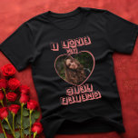 I Love My Girlfriend Pink Heart Custom Photo T-Shirt<br><div class="desc">I Love My Girlfriend Heart Custom Photo</div>