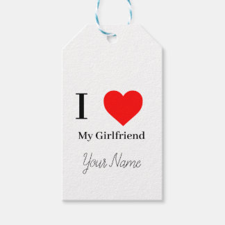 I love My Girlfriend & Red Heart Personalized  Gift Tags