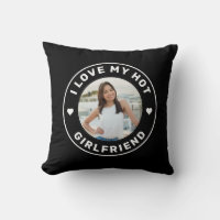 I Love My Girlfriend Simple Custom Photo Black Thr