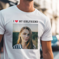 I Love My Girlfriend Sporty Minimalist Cute Photo T-Shirt