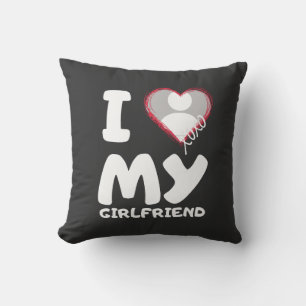 i love my girlfriend  throw pillow