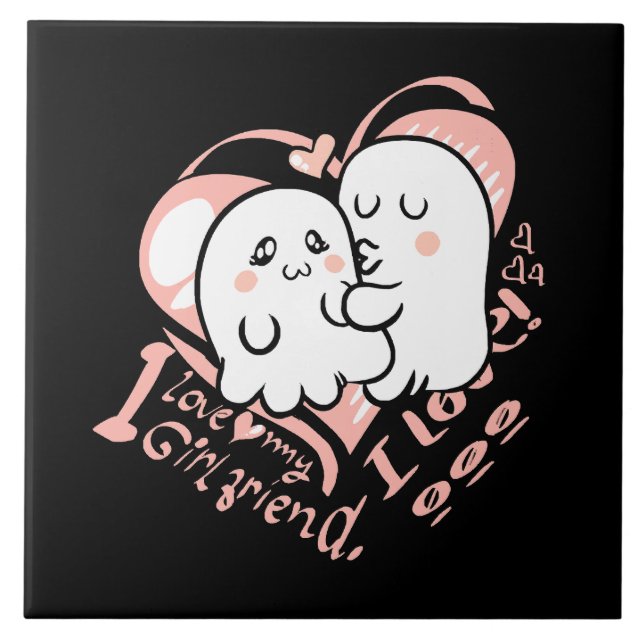 i love my girlfriend tile (Front)