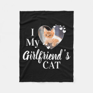 I Love My Girlfriends Cat Custom Photo T Shirt Fleece Blanket