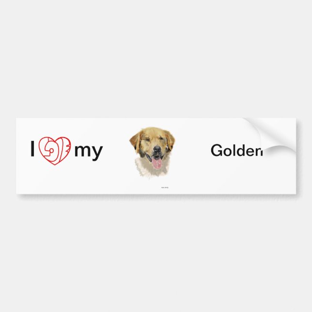 I love my Golden Bumper Sticker (Front)