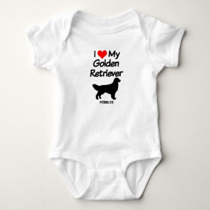 I Love My Golden Retriever Dog Baby Bodysuit