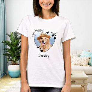 I Love My Golden Retriever Dog Heart Pet Photo T-Shirt