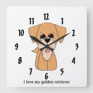 I Love My Golden Retriever Wall Clock