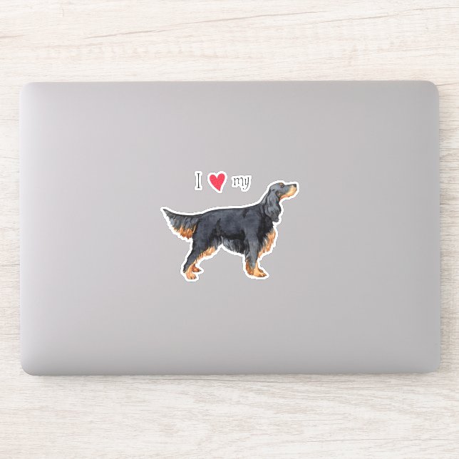 I Love my Gordon Setter Vinyl Sticker (Computer)