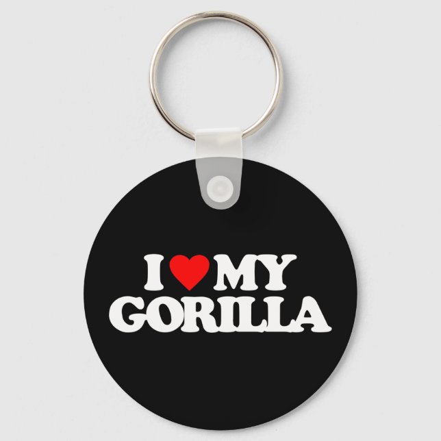 I LOVE MY GORILLA KEYCHAIN (Front)