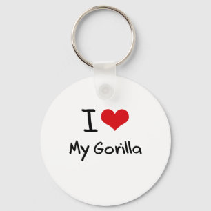 I Love My Gorilla Keychain