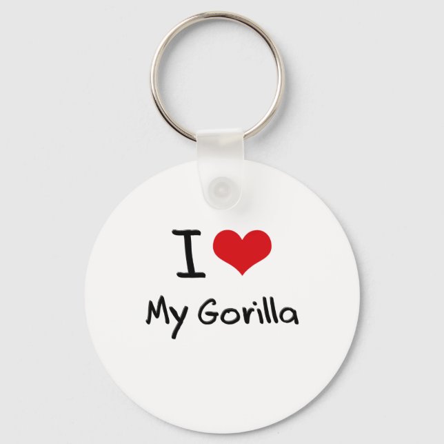 I Love My Gorilla Keychain (Front)