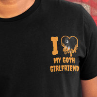 I Love My Goth Girlfriend Drip Orange Heart Photo