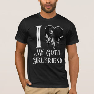 I Love My Goth Girlfriend White Heart Gothic Photo T-Shirt