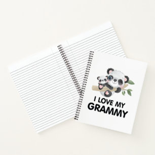 I Love My Grammy Cute Baby and Adult Pandas Notebook