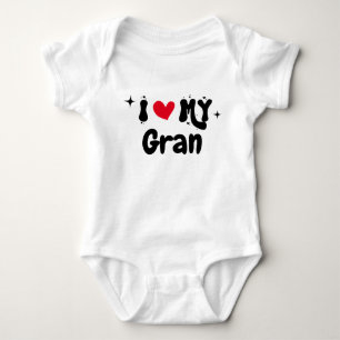 I Love My Gran Retro Stars Customizable Newborn Baby Bodysuit