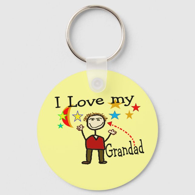 I Love My Grand Dad Keychain (Front)