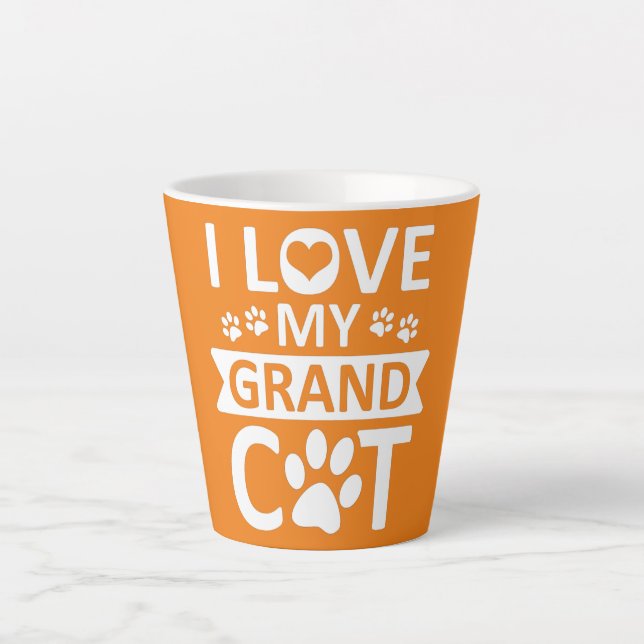 I love my Grandcat Cat Lover Granddad Grandma Latte Mug (Front)