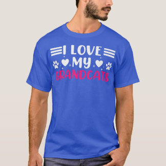 I love my Grandcats  Cat Lover Granddad Grandma Gr T-Shirt