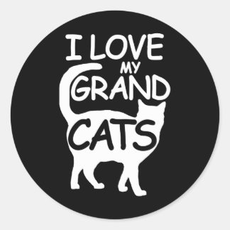 I Love My Grandcats Grandma Granddad Cat Dad Classic Round Sticker