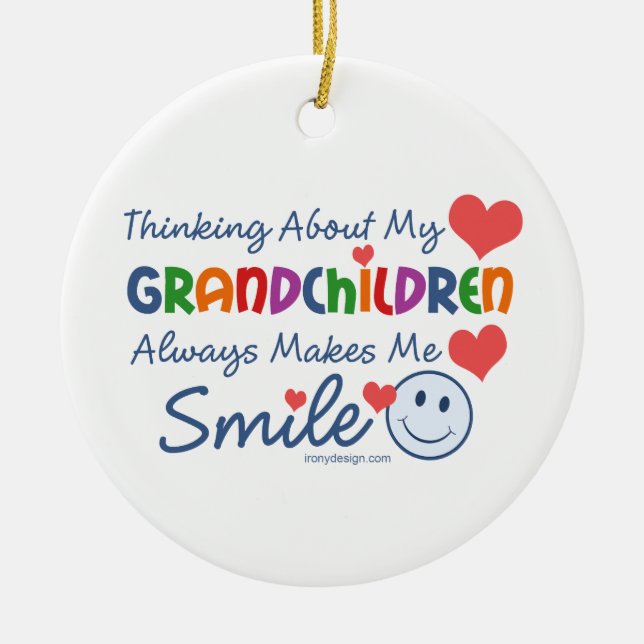I Love My Grandchildren Ceramic Ornament (Front)