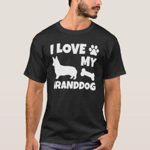I Love My Granddog Corgi Grandmother Grandfather D T-Shirt