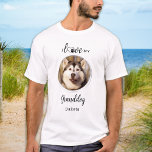 I Love My Granddog Grandpa Personalized Pet Photo T-Shirt<br><div class="desc">I Love My Granddog! ... Surprise your favourite Dog Grandpa this Father's Day , Christmas or his birthday with this super cute custom pet photo t-shirt. Give the perfect gift to your parents and your dogs' grandparents with this funny dog lover shirt ! "I Love My Granddog" with heart shaped...</div>
