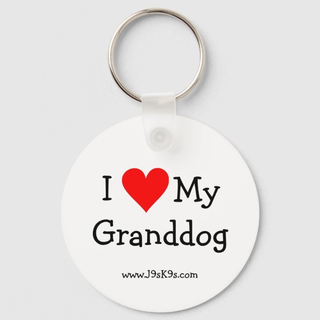 I Love My Granddog Keychain (Front)