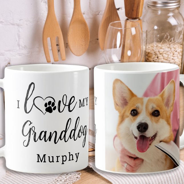 I Love My Granddog Personalized Cute Pet Photo Coffee Mug (Creator Uploaded)