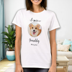 I Love My Granddog Personalized Pet Grandma Photo T-Shirt