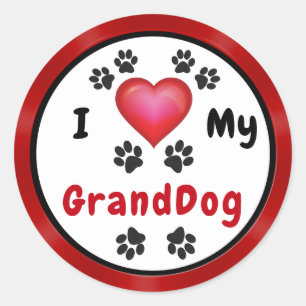 I Love My GrandDog Stickers voir Gros Remises en v