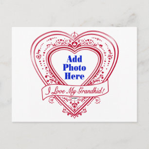 I Love My Grandkid! Photo Red Hearts Postcard