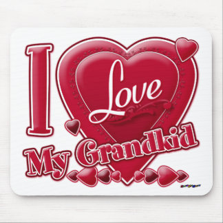 I Love My Grandkid Red Hearts  Mouse Pad